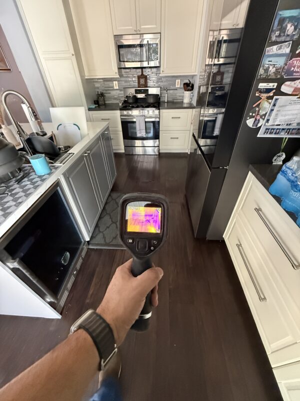 Infrared moisture inspection in Ontario CA kitchen
