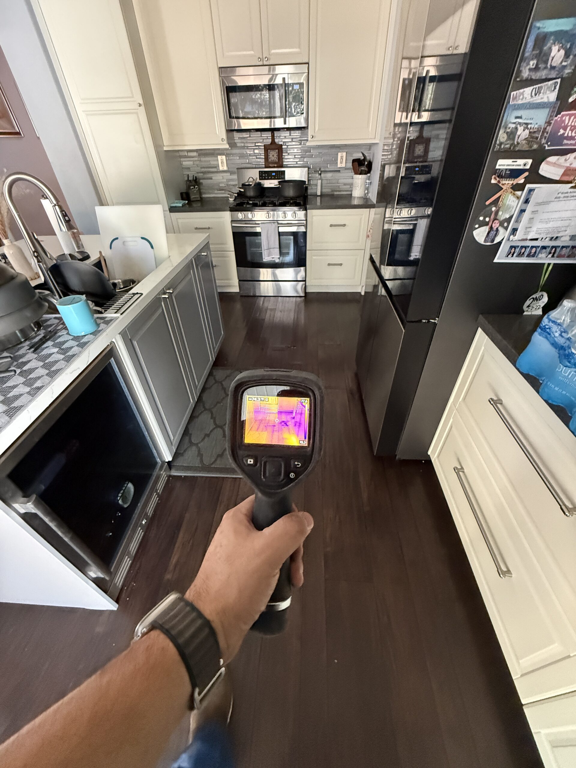 Infrared moisture inspection in Ontario CA kitchen
