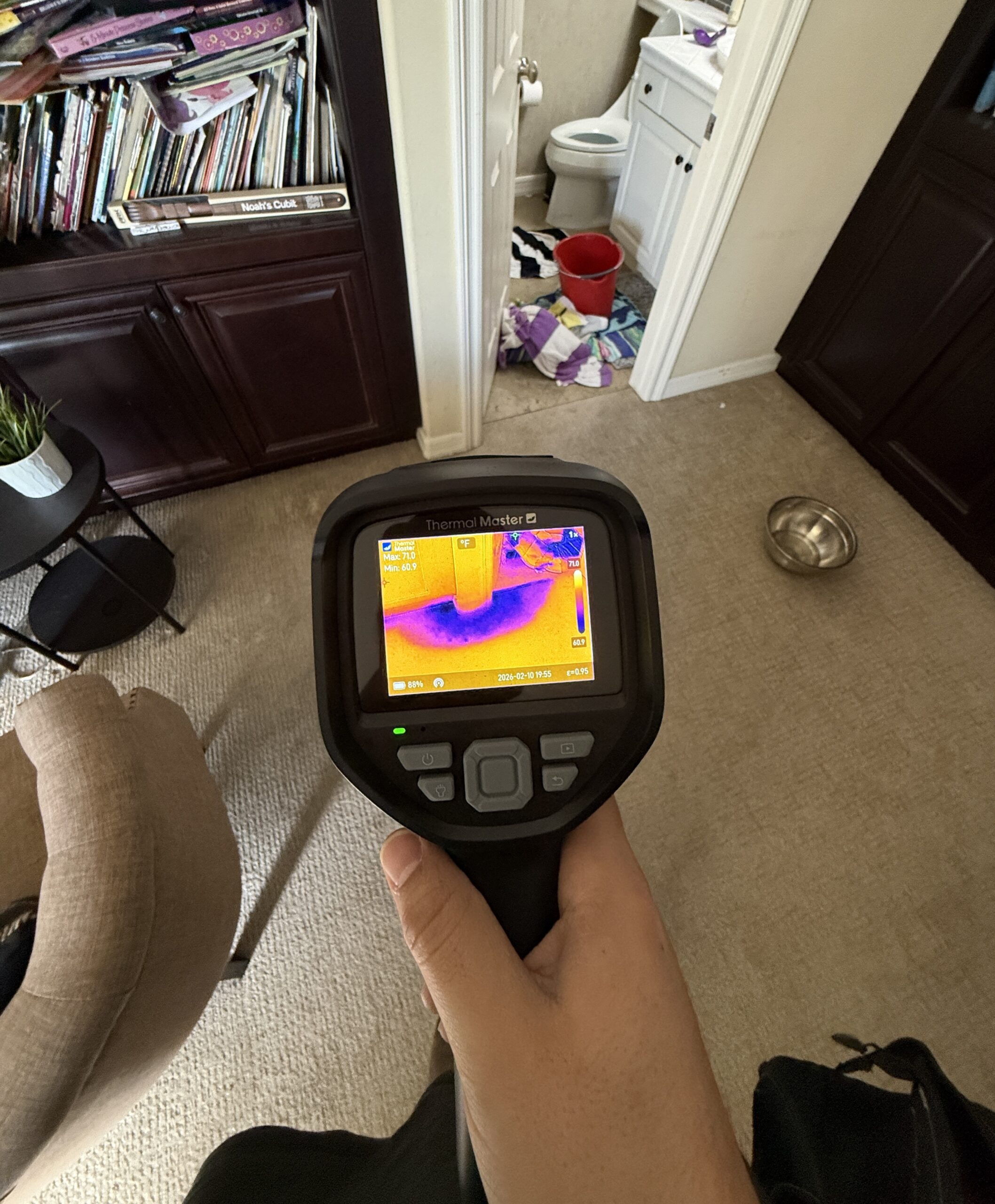 Infrared camera inspection for hidden water damage