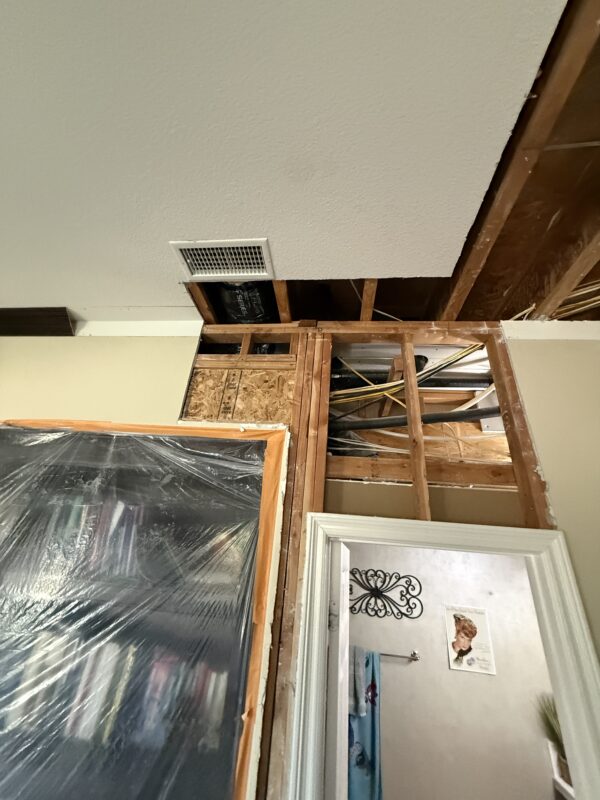 Post-mitigation drying and exposed building materials in a Corona California home